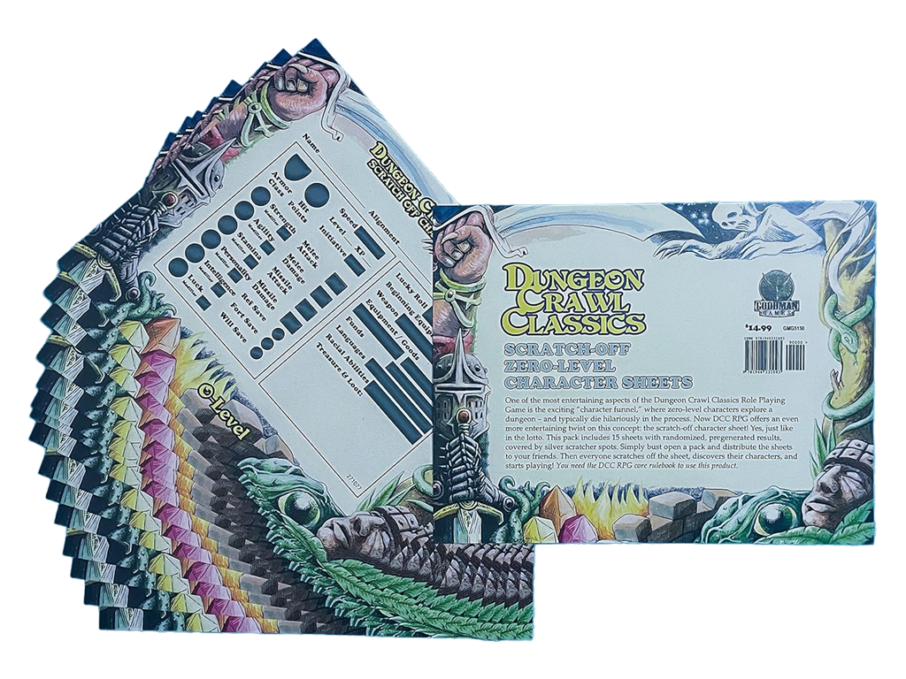 DCC RPG 0-Level Scratch Off Character Sheets