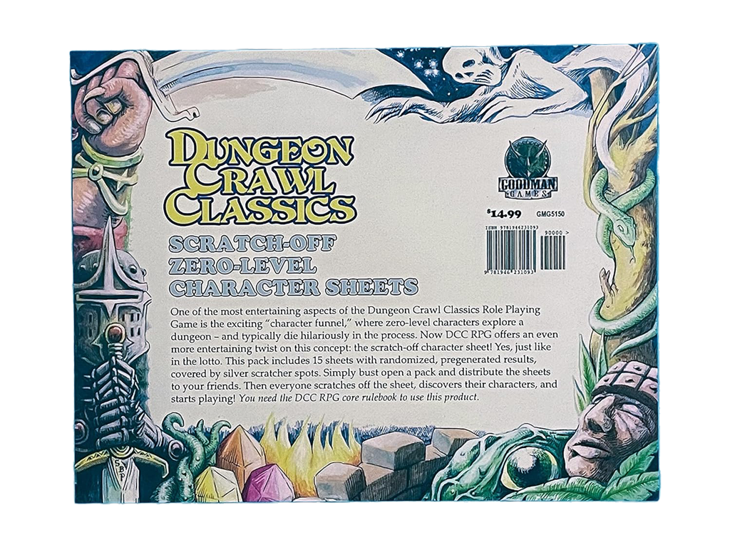 DCC RPG 0-Level Scratch Off Character Sheets