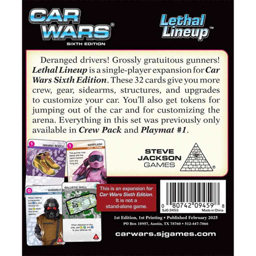 Car Wars Lethal Lineup