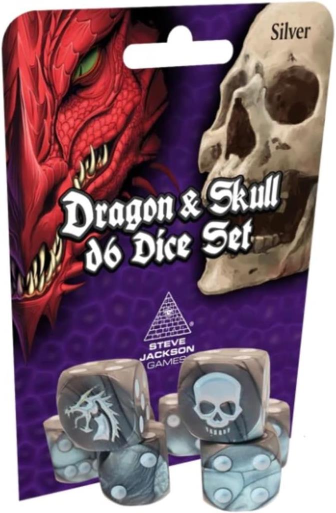 Dragon & Skull Dice Pack Silver